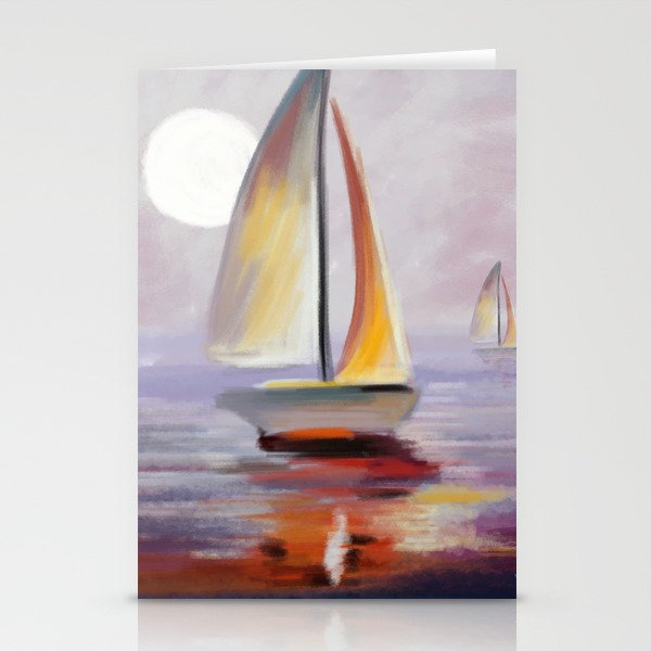 Out on a sail boat Stationery Cards