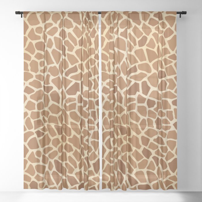 Giraffe Animal Print Sheer Curtain
