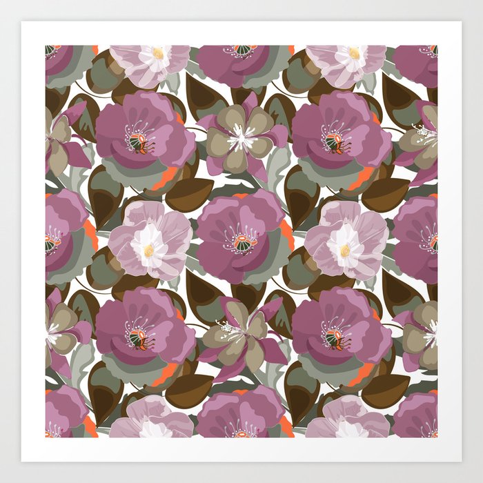 Spring Floral Pattern 48 Art Print
