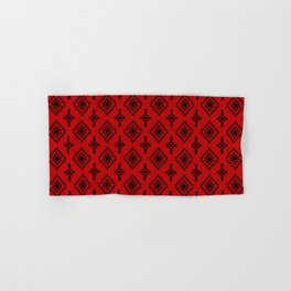 Red and Black Native American Tribal Pattern Hand & Bath Towel