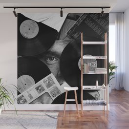 Long-playing Records and Covers in Black and White - Good Memories #decor #society6 #buyart Wall Mural