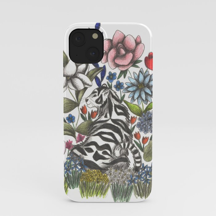 Tiger in the midst of Flowers iPhone Case