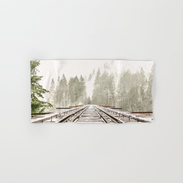 Railway in the forest Hand & Bath Towel