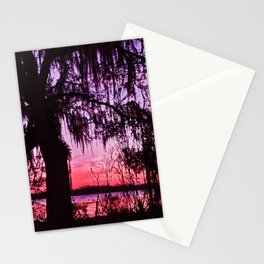 Lake Side at dusk Stationery Cards