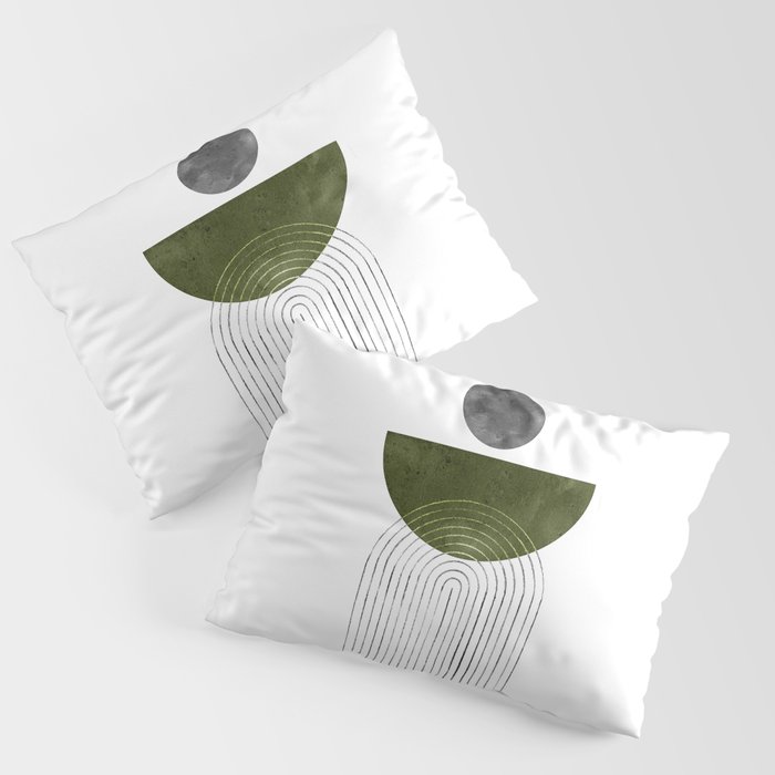 Green mid century modern Pillow Sham