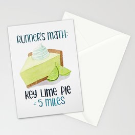 Runner's Math Key Lime Pie - White Stationery Card