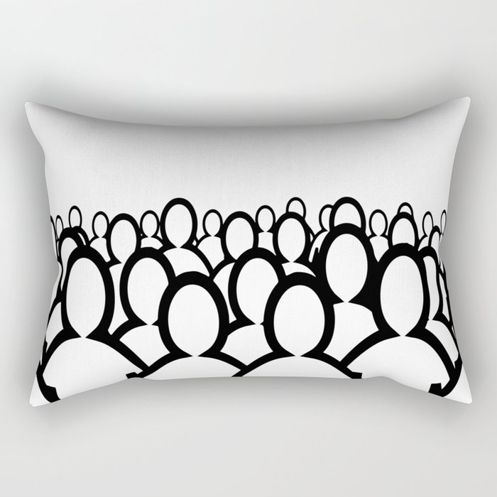 People - Black and white Graphic Design  Rectangular Pillow