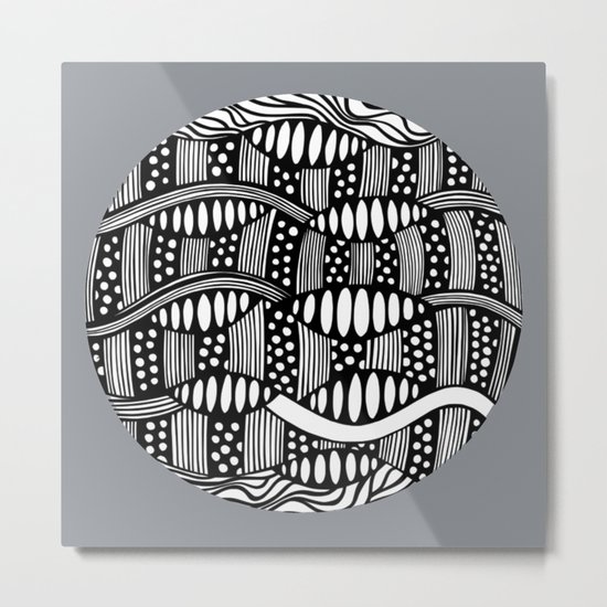 waves black and white Metal Print