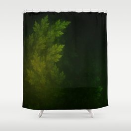 Beautiful Fractal Pines in the Misty Spring Night Shower Curtain