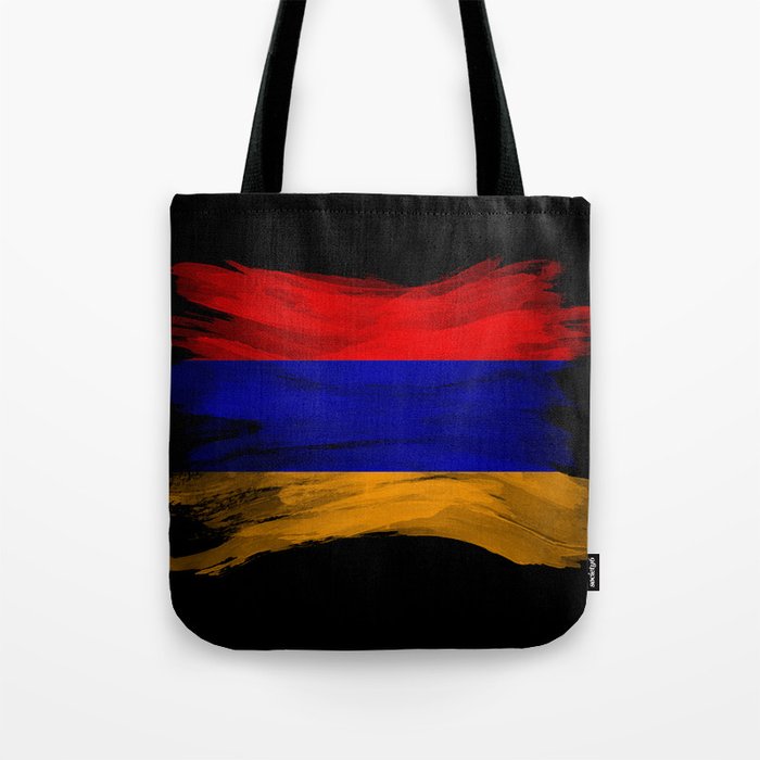Armenia flag brush stroke, national flag Tote Bag