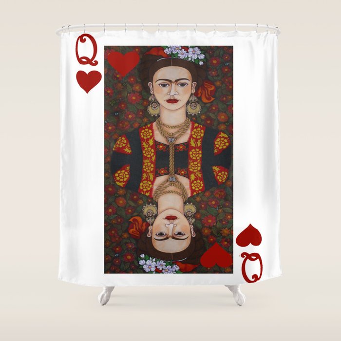 Frida Kahlo Reina De Corazones Ii Shower Curtain By Frida Kahlo Reina De Corazones Ii Shower Curtain