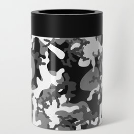 Gray Camouflage Print Cool Trendy Camo Pattern Can Cooler
