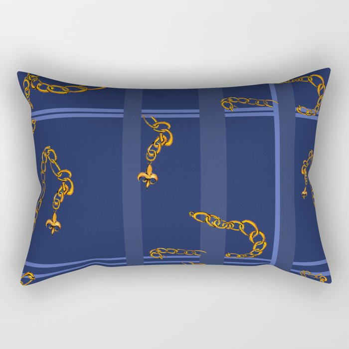 Unchained: Blue + Gold Rectangular Pillow