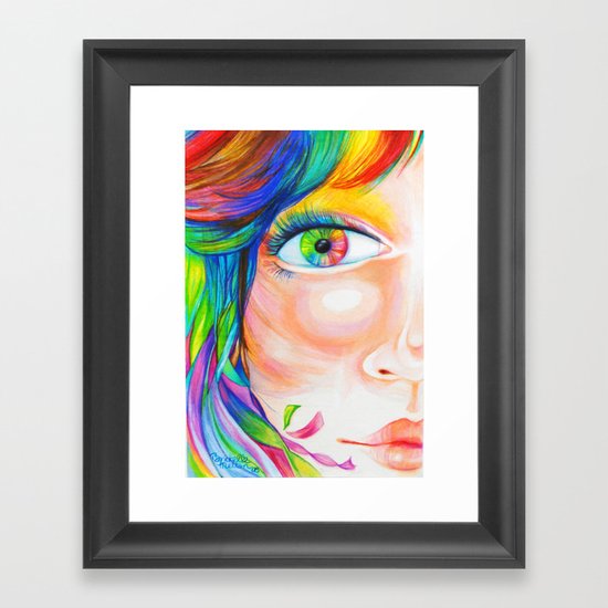 rainbow haired Framed Art Print