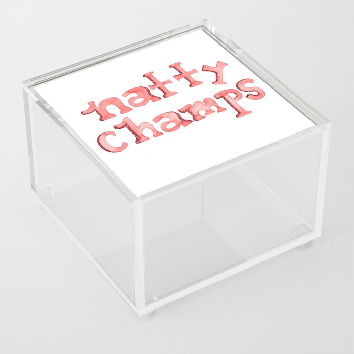 Natty Champs - Red Glitter Acrylic Box