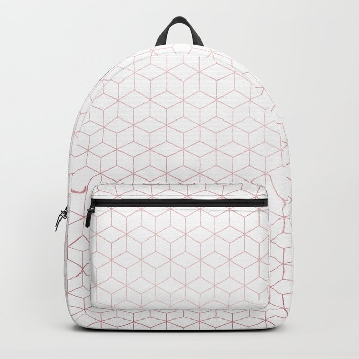 Simply Cubes in Rose Gold Sunset Backpack