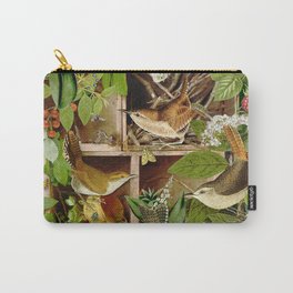 Rachael's Wrens Carry-All Pouch | Bugs, Birds, Chicks, Viburnum, Moth, Pokeweed, Nature, Nests, Berry, Bee 