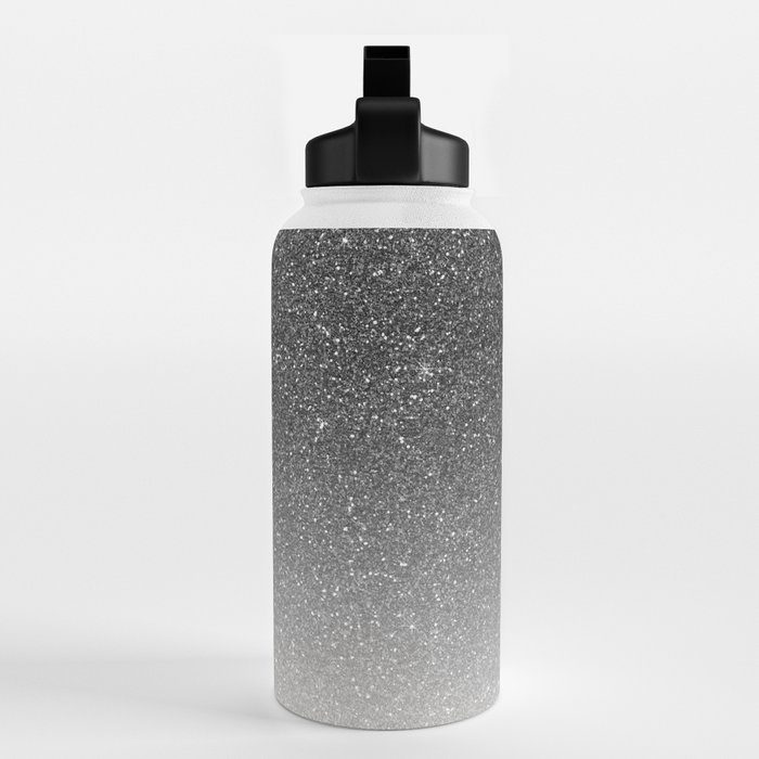 Chic trendy elegant silver girly glitter pattern Water Bottle by Pink Water