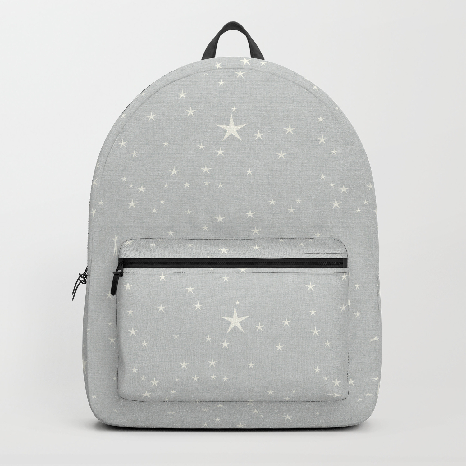grey fabric backpack