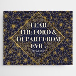 Proverbs 3:7-8  |  Navy + Gold Jigsaw Puzzle