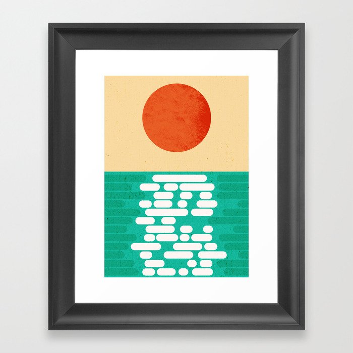 Sun over the sea Framed Art Print