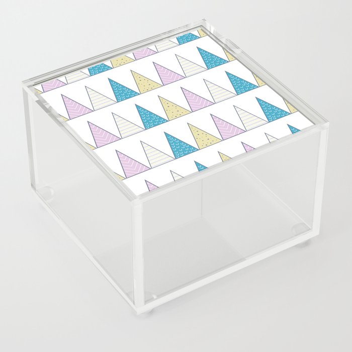 beautiful multicolored triangle design! Acrylic Box