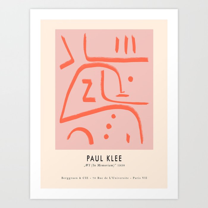 Modern poster Paul Klee - In Memoriam, 1938. Art Print