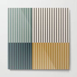 Color Block Line Abstract VIII Metal Print | Pattern, Graphicdesign, Minimal, Retro, Vintage, Modern, Tropical, Geometric, Boho, Minimalist 