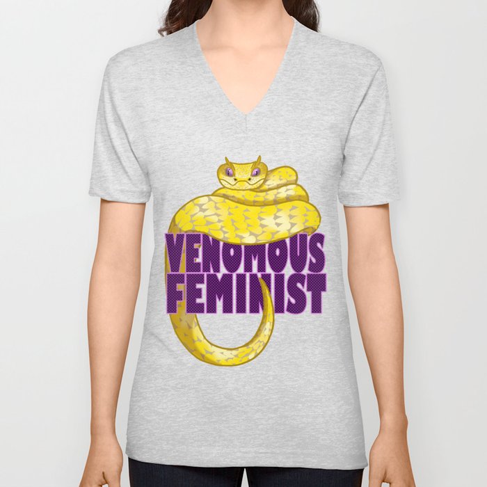Venomous Feminist V Neck T Shirt