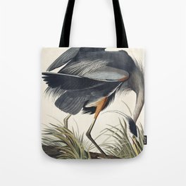 Great blue Heron from Birds of America (1827) by John James Audubon etched by William Home Lizars Tote Bag