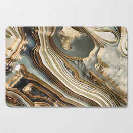 White Gold Agate Abstract Cutting Board