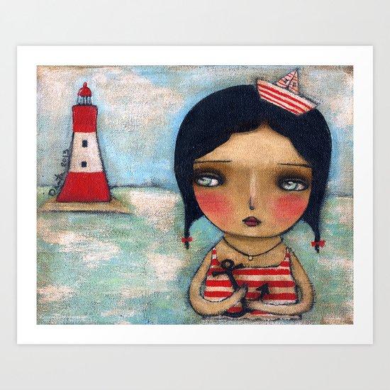 Anchor Girl Art Print