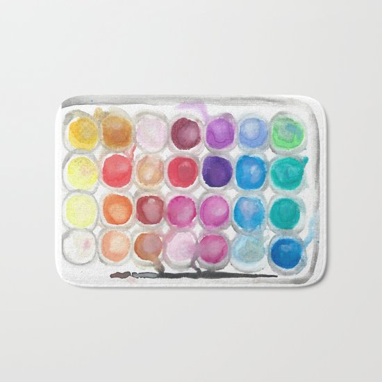 Watercolor Set Bath Mat