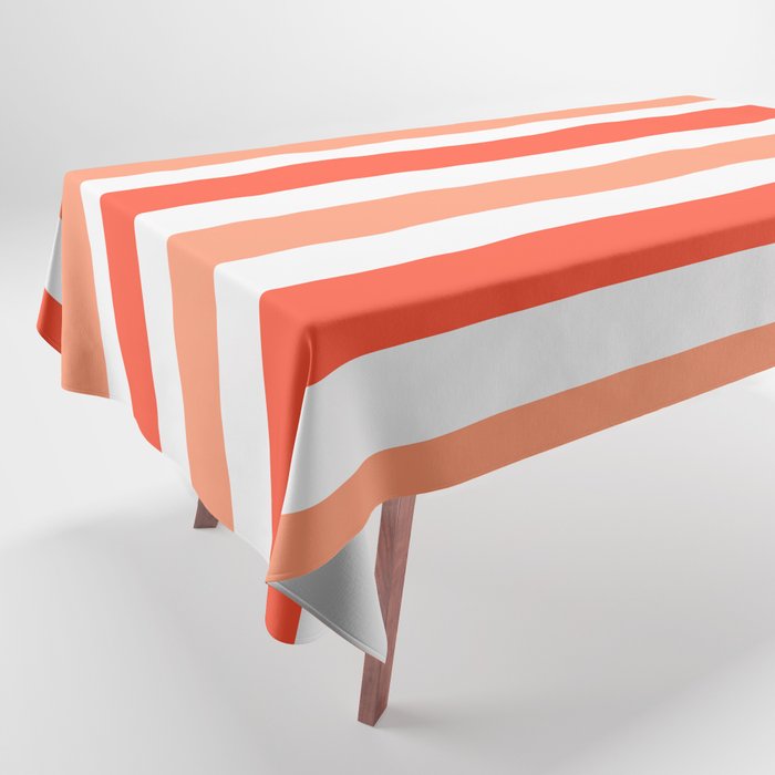 Horizontal Orange Stripes Tablecloth