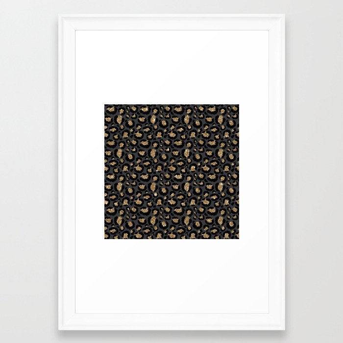 Black Gold Leopard Print Pattern Framed Art Print By Nlmiller07art Society6