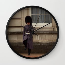 Palace Guard on Patrol at Buckingham Palace in London England Wall Clock