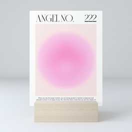 Angel Number 222 Gradient Pink Mini Art Print