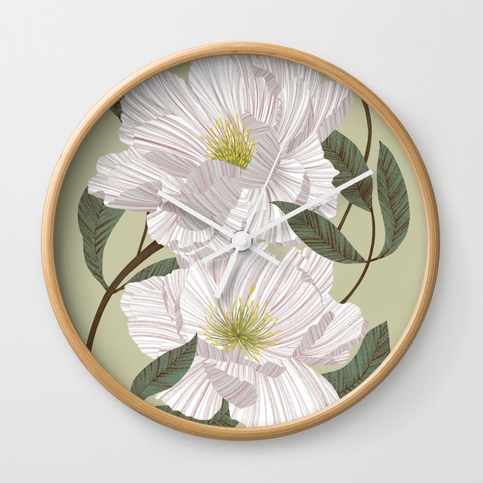 Peonies flowers II Wall Clock