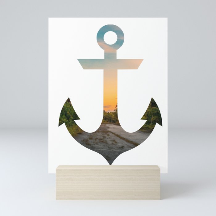 Sunset Anchor Mini Art Print