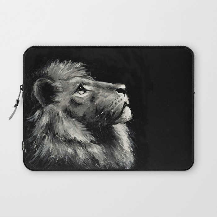 Lion – hold your head high #painting #illustration #lion Laptop Sleeve