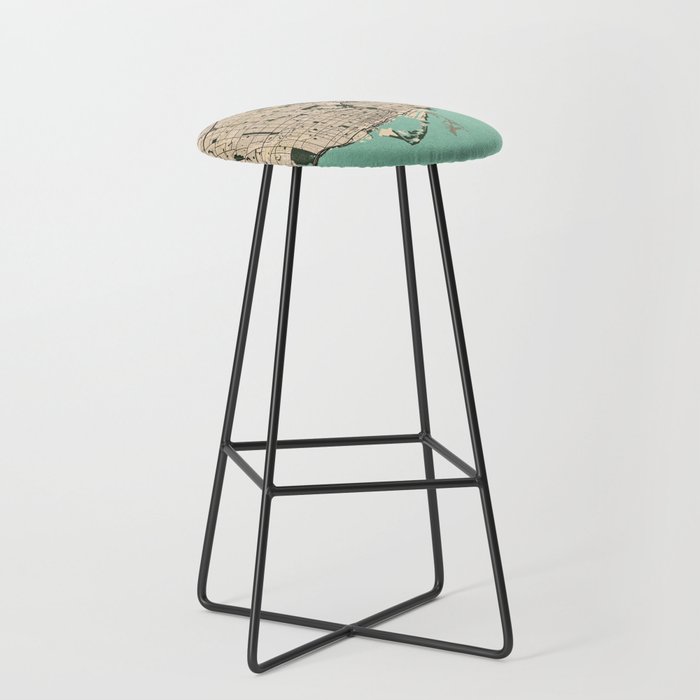 Toronto City Map of Canada Vintage Bar Stool by deMAP Studio