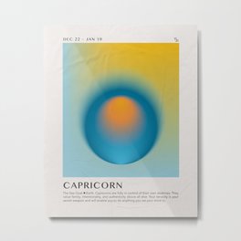 Capricorn Astrology Zodiac Aura Gradient Art Print Metal Print