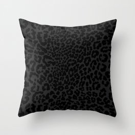 Goth Black Leopard Animal Print Throw Pillow