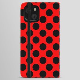 Purely Red - polka 3 iPhone Wallet Case