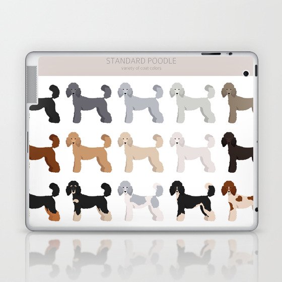 Standard Poodle Clipart Different Poses Coat Laptop & iPad Skin