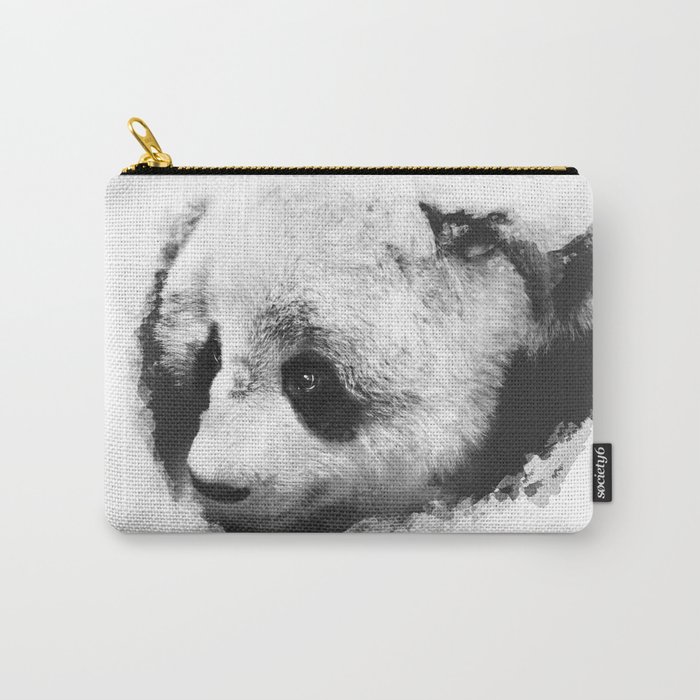 Panda peeking through the Snow Carry-All Pouch