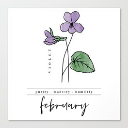 February Birth Flower | Violet Canvas Print