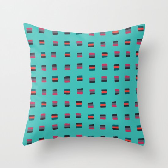 Pixel Pattern turquoise Throw Pillow