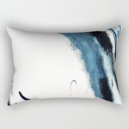 Reykjavik: a pretty and minimal mixed media piece in black, white, and blue Rectangular Pillow
