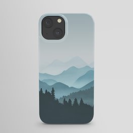 Teal Mountains iPhone Case